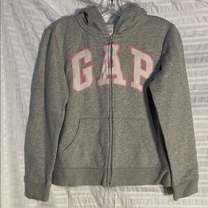 GAP Kids Gray and Pink Hoodie Jacket size 14 girl